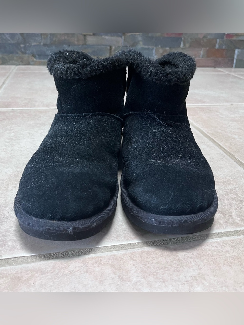 Koolaburra Black Faux Fur Lined Ankle Boot